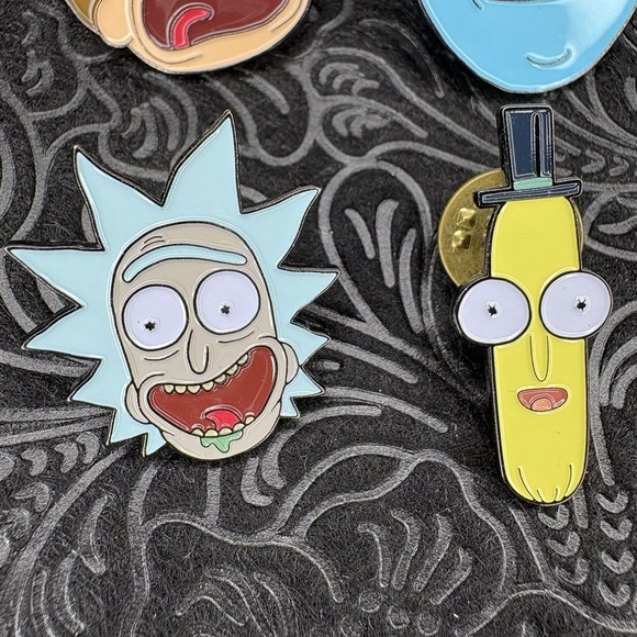 Rick and Morty Enamal Collector Pin Set of 4 Rick Morty Meeseek Mr Poopybutthole - Picture 2 of 4